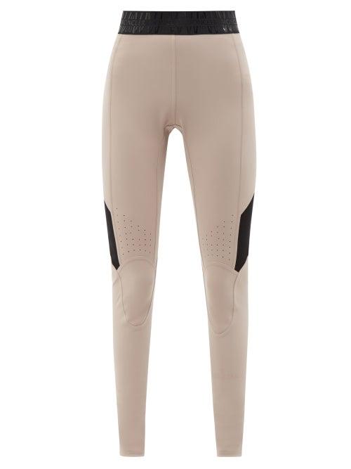 Moncler - High-rise Stretch-jersey Leggings - Womens - Light Pink