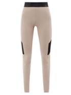 Moncler - High-rise Stretch-jersey Leggings - Womens - Light Pink