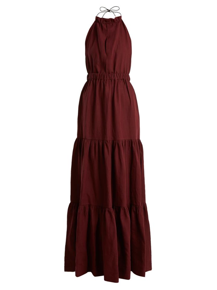On The Island Cobra Halterneck Linen Dress