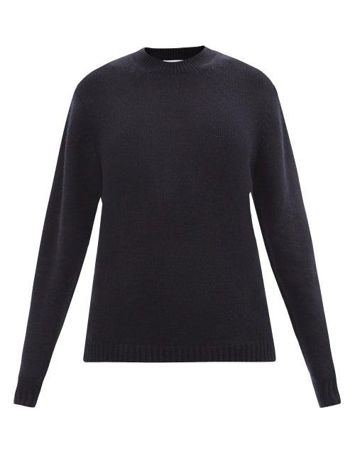 Raey - Recycled-cashmere Blouson-back Crew-neck Sweater - Womens - Navy