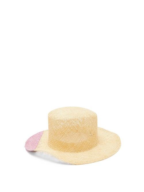Matchesfashion.com Reinhard Plank Hats - Nueu Two Tone Straw Hat - Womens - Pink Multi