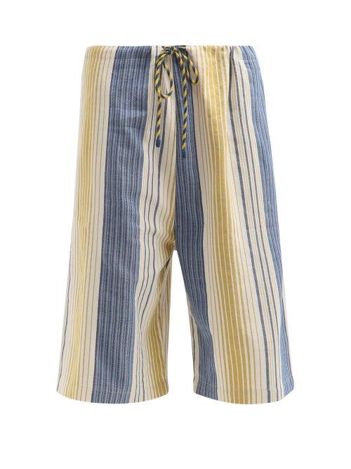 Matchesfashion.com Marrakshi Life - Striped Cotton-blend Shorts - Mens - Multi