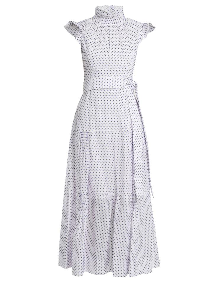 Teija High-neck Capped-sleeved Cotton Dress