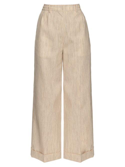 Matchesfashion.com Hillier Bartley - Wide Leg Camel Canvas Trousers - Womens - Beige