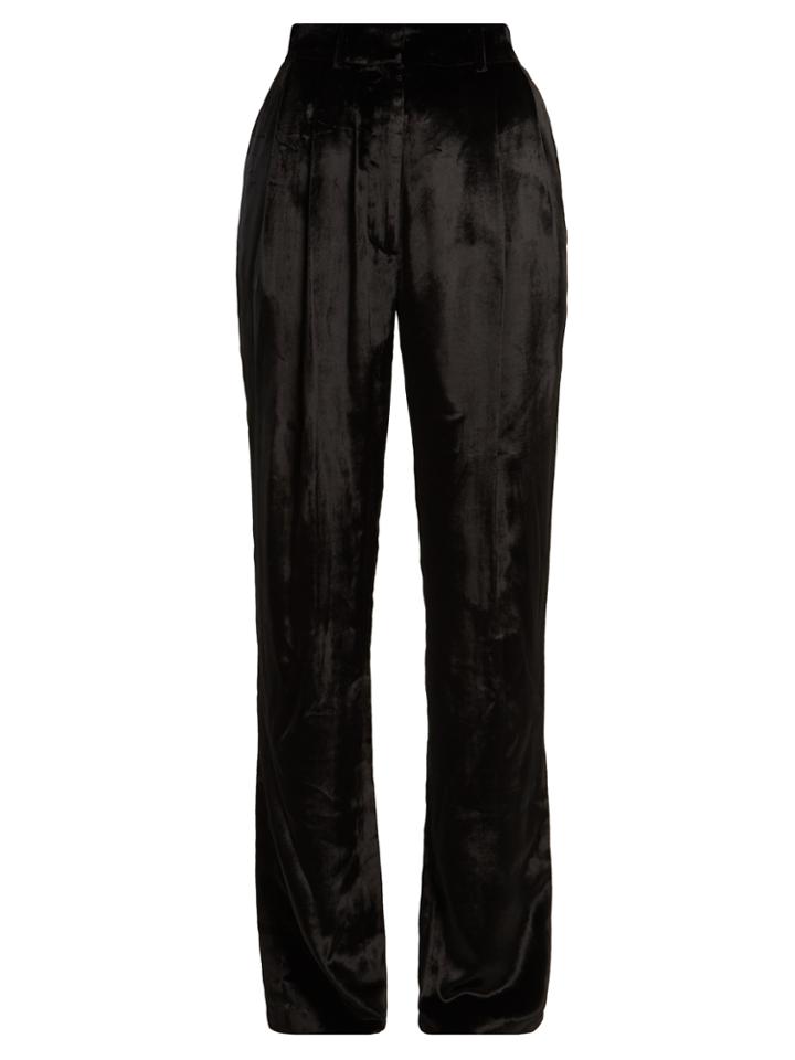 Adam Lippes Panne High-rise Velvet Trousers