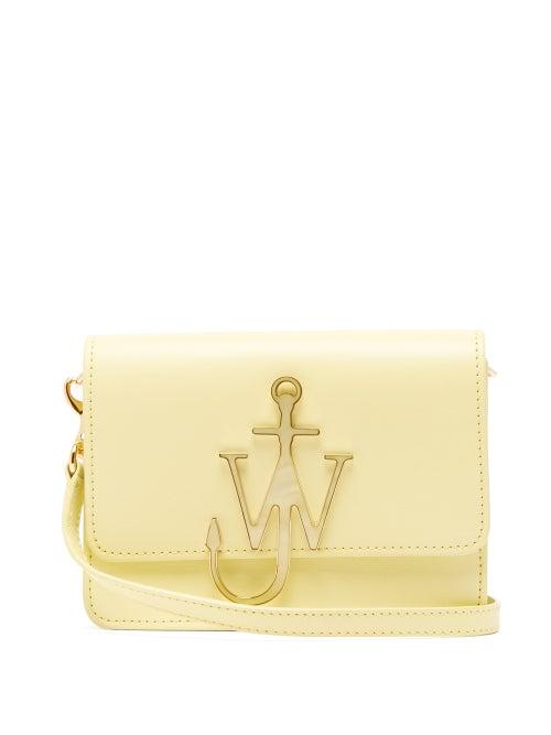Matchesfashion.com Jw Anderson - Anchor Logo Plaque Leather Cross Body Bag - Womens - Light Yellow