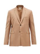 Matchesfashion.com Bottega Veneta - Single Breasted Mohair Blend Blazer - Mens - Camel