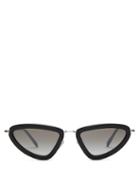 Matchesfashion.com Miu Miu - Dlice Cat Eye Acetate And Metal Sunglasses - Womens - Black