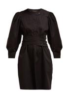 Matchesfashion.com Isabel Marant - Galaxy Belted Cotton Shirt Dress - Womens - Black