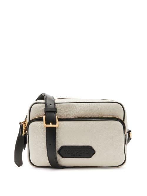 Tom Ford - Grained Leather Cross-body Bag - Mens - White Black