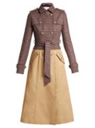 Matchesfashion.com Gabriela Hearst - Armonia Wool Blend Trench Coat - Womens - Burgundy Multi