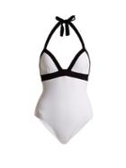 Matchesfashion.com Heidi Klein - Anacapri Halterneck Push Up Swimsuit - Womens - White Multi