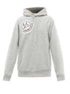 2 Moncler 1952 - Logo-patch Cotton-jersey Hooded Sweatshirt - Mens - Grey