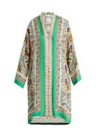 Etro Floral-embroidered Jacquard Silk-blend Dress