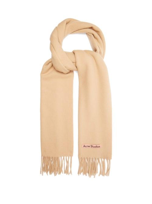 Matchesfashion.com Acne Studios - Canada Narrow New Fringed Wool Scarf - Womens - Camel