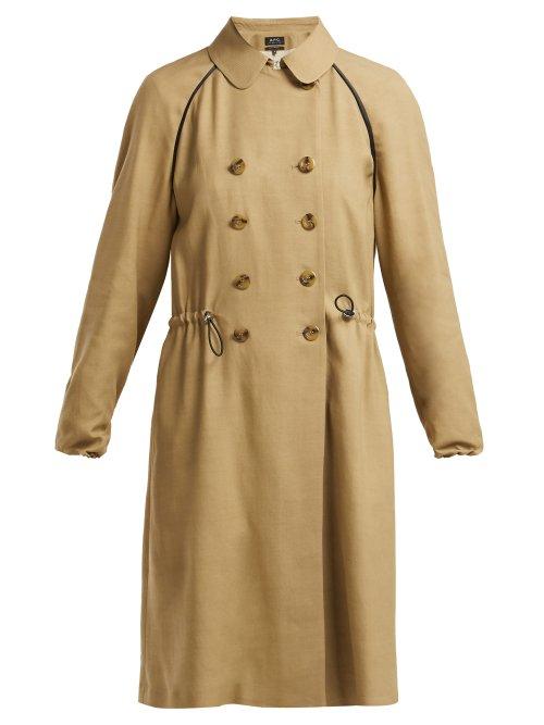 Matchesfashion.com A.p.c. - Jackie Twill Trench Coat - Womens - Beige
