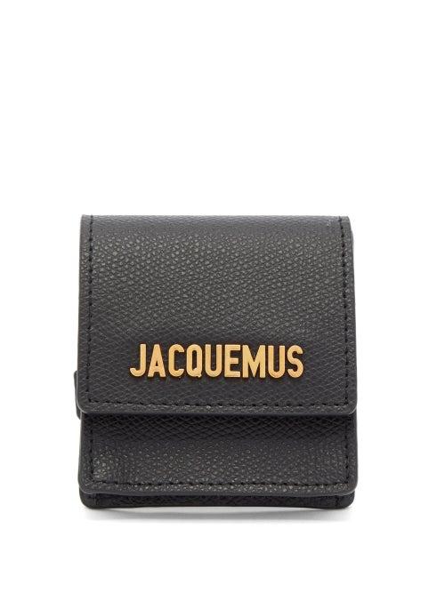 Matchesfashion.com Jacquemus - Grained Leather Coin Purse Bracelet - Womens - Black