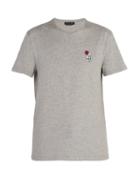 Matchesfashion.com Alexander Mcqueen - Embroidered Cotton Jersey T Shirt - Mens - Light Grey