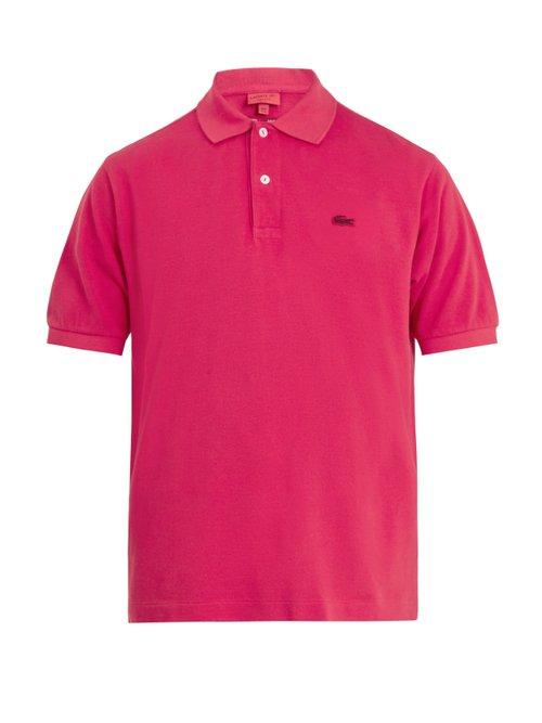 Matchesfashion.com Junya Watanabe - X Lacoste Cotton Piqu Polo Shirt - Mens - Pink