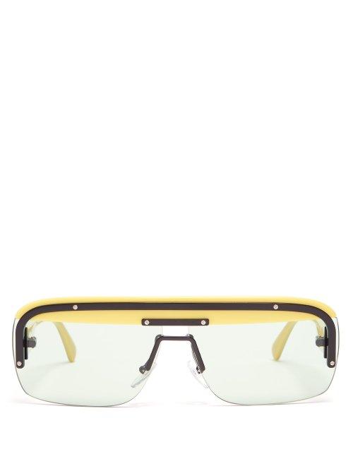 Matchesfashion.com Prada Eyewear - Game D Frame Acetate Sunglasses - Mens - Yellow