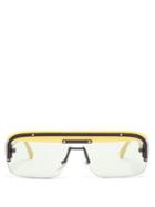 Matchesfashion.com Prada Eyewear - Game D Frame Acetate Sunglasses - Mens - Yellow