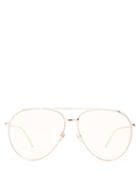 Matchesfashion.com Linda Farrow - Aviator Rose Gold Plated Sunglasses - Womens - Rose Gold