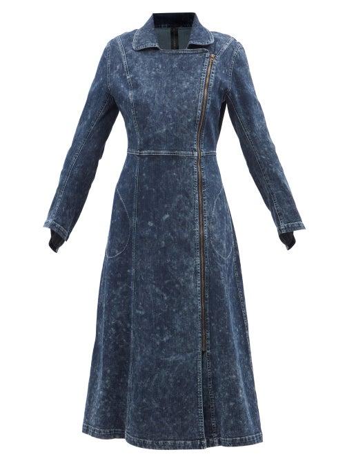 Norma Kamali - Gang Side-zip Denim Coat - Womens - Denim
