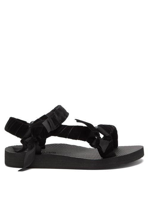 Matchesfashion.com Arizona Love - Trekky Velvet-strap Sandals - Womens - Black
