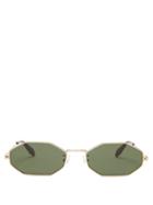 Matchesfashion.com Alexander Mcqueen - Octagonal Metal Sunglasses - Mens - Gold