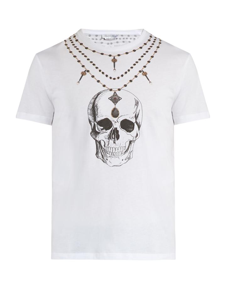 Alexander Mcqueen Skull And Chain-print Cotton T-shirt