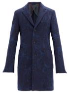 Matchesfashion.com Etro - Paisley-jacquard Wool-blend Overcoat - Mens - Blue Multi