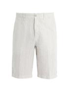 Matchesfashion.com 120% Lino - Straight Leg Linen Shorts - Mens - White Multi