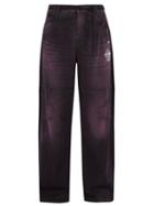 Matchesfashion.com Off-white - Wide Leg Logo Print Jeans - Mens - Purple