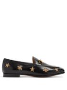 Matchesfashion.com Gucci - Jordaan Embroidered Leather Loafers - Womens - Black Gold