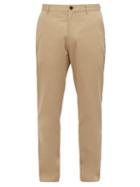Matchesfashion.com Burberry - Icon Stripe Slim Leg Cotton Twill Chino Trousers - Mens - Camel