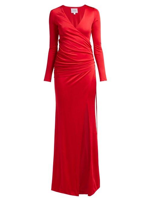 Matchesfashion.com Galvan - Allegra Ruched Side Jersey Gown - Womens - Red