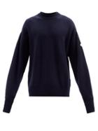 4 Moncler Hyke - Logo-patch Cashmere-blend Sweater - Mens - Navy