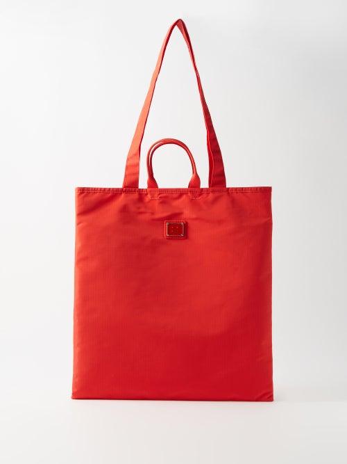 Acne Studios - Arwen Face-plaque Ripstop Tote Bag - Womens - Red