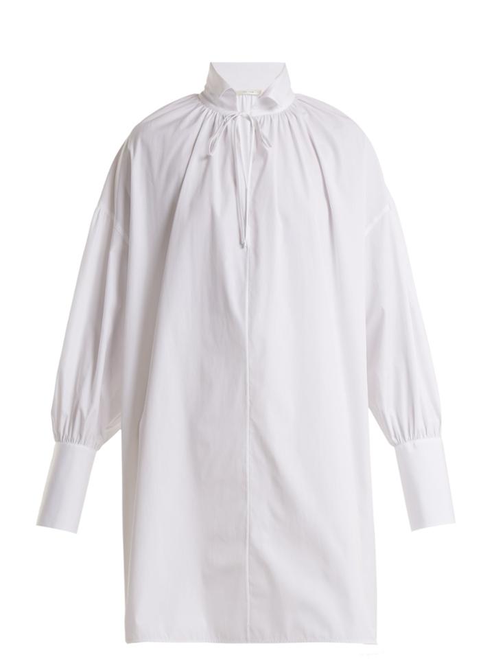 The Row Darma Tie-neck Cotton-poplin Shirt