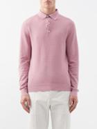 Ralph Lauren Purple Label - Seed-stitched Silk-blend Polo Shirt - Mens - Pink