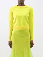 Molly Goddard - Snay Lace-shoulder Sweater - Womens - Neon Yellow