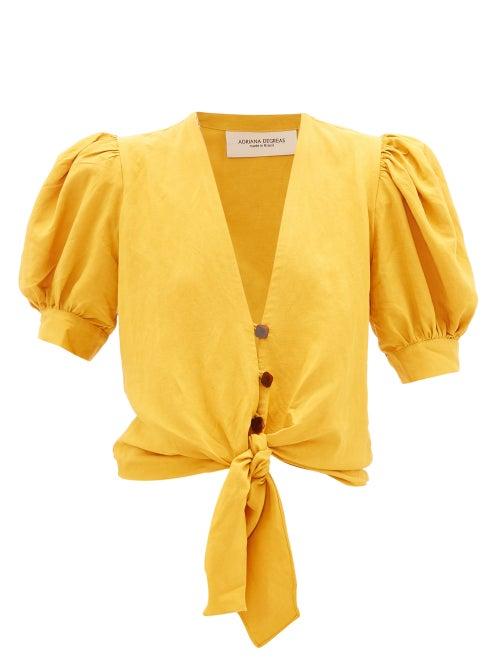 Matchesfashion.com Adriana Degreas - Tie-front Blouse - Womens - Yellow