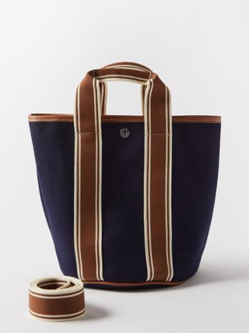 Rue De Verneuil - Cruise Flannel Bucket Bag - Womens - Navy Multi