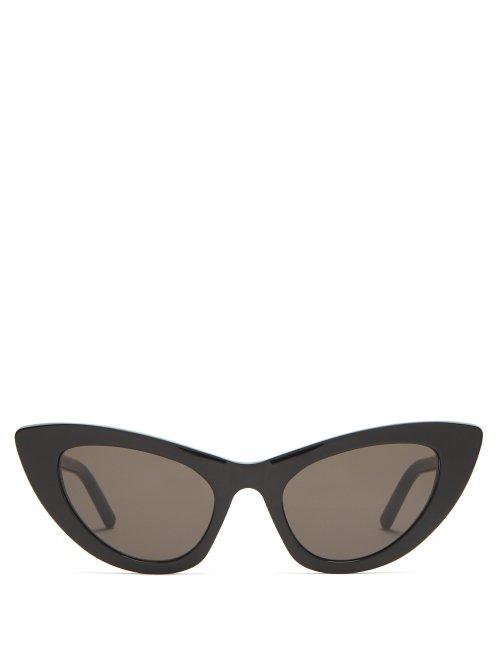 Matchesfashion.com Saint Laurent - Lily Cat Eye Acetate Sunglasses - Womens - Black