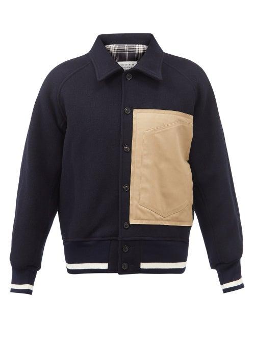 Maison Margiela - Four Stitches Patch-pocket Wool-blend Jacket - Mens - Navy