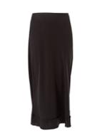 Matchesfashion.com Lee Mathews - Stella Raw Edged Silk Satin Slip Skirt - Womens - Black