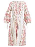 Matchesfashion.com D'ascoli - Tidewater Floral Print Cotton Dress - Womens - Red Print