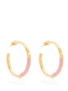 Matchesfashion.com Marte Frisnes - Dido Embroidered Hoop Earrings - Womens - Pink