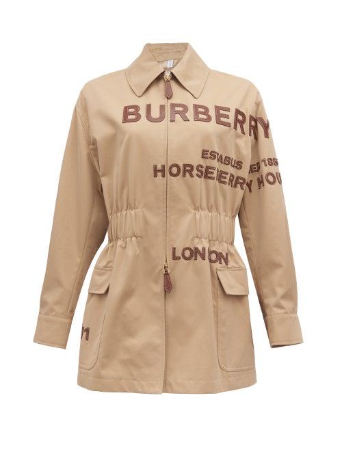 Matchesfashion.com Burberry - Logo-appliqu Zip-through Jacket - Womens - Beige