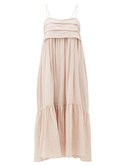 Matchesfashion.com Loup Charmant - Iliana Bow-back Organic-cotton Dress - Womens - Pink